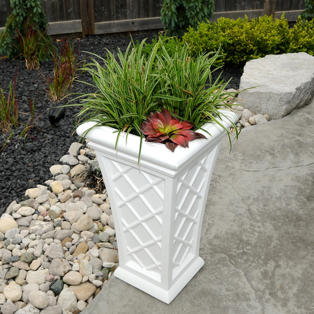 MAYNE Georgian 28" Tall Planter - White 5882-W